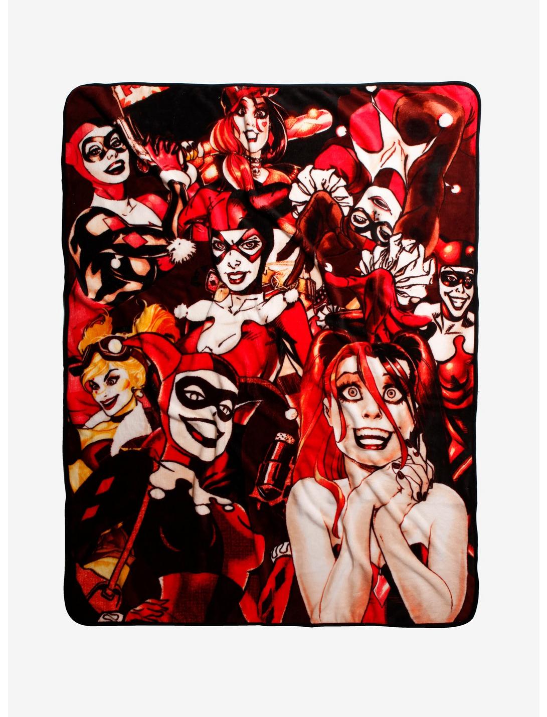 DC Comics Harley Quinn Many Faces Throw Blanket, , hi-res