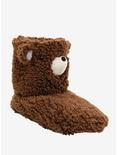 Brown Teddy Bear Slipper Boots, BROWN, hi-res