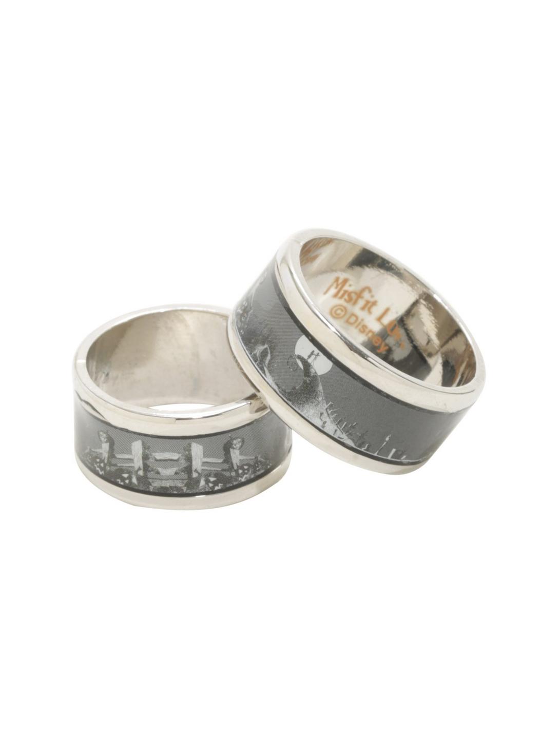 The Nightmare Before Christmas Jack & Sally Spiral Hill Ring Set, , hi-res
