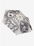 The Nightmare Before Christmas Jack & Sally Sketch Compact Umbrella, , hi-res