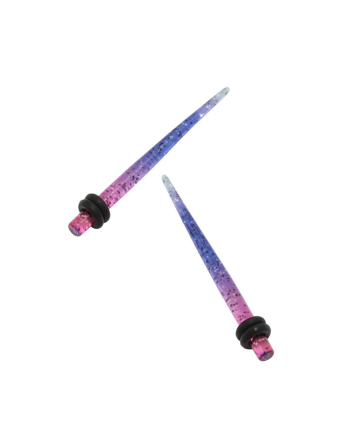 Acrylic Pink Purple Ombre Glitter Taper 2 Pack, MULTI, hi-res