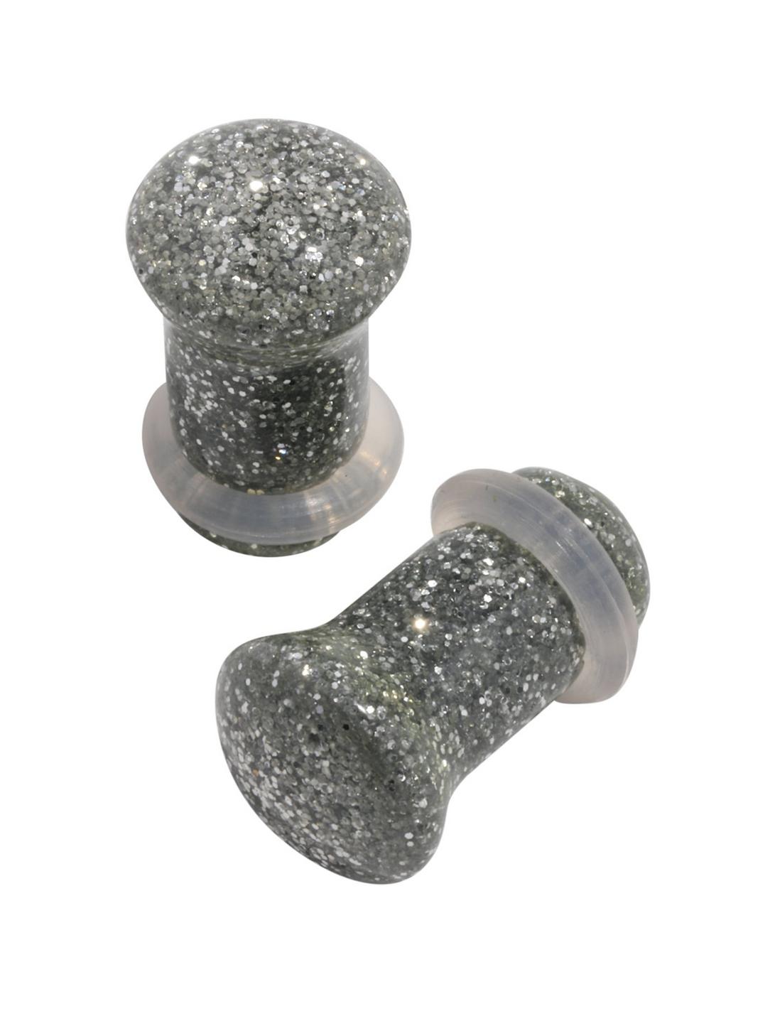Acrylic Silver Glitter Plug 2 Pack, MULTI, hi-res