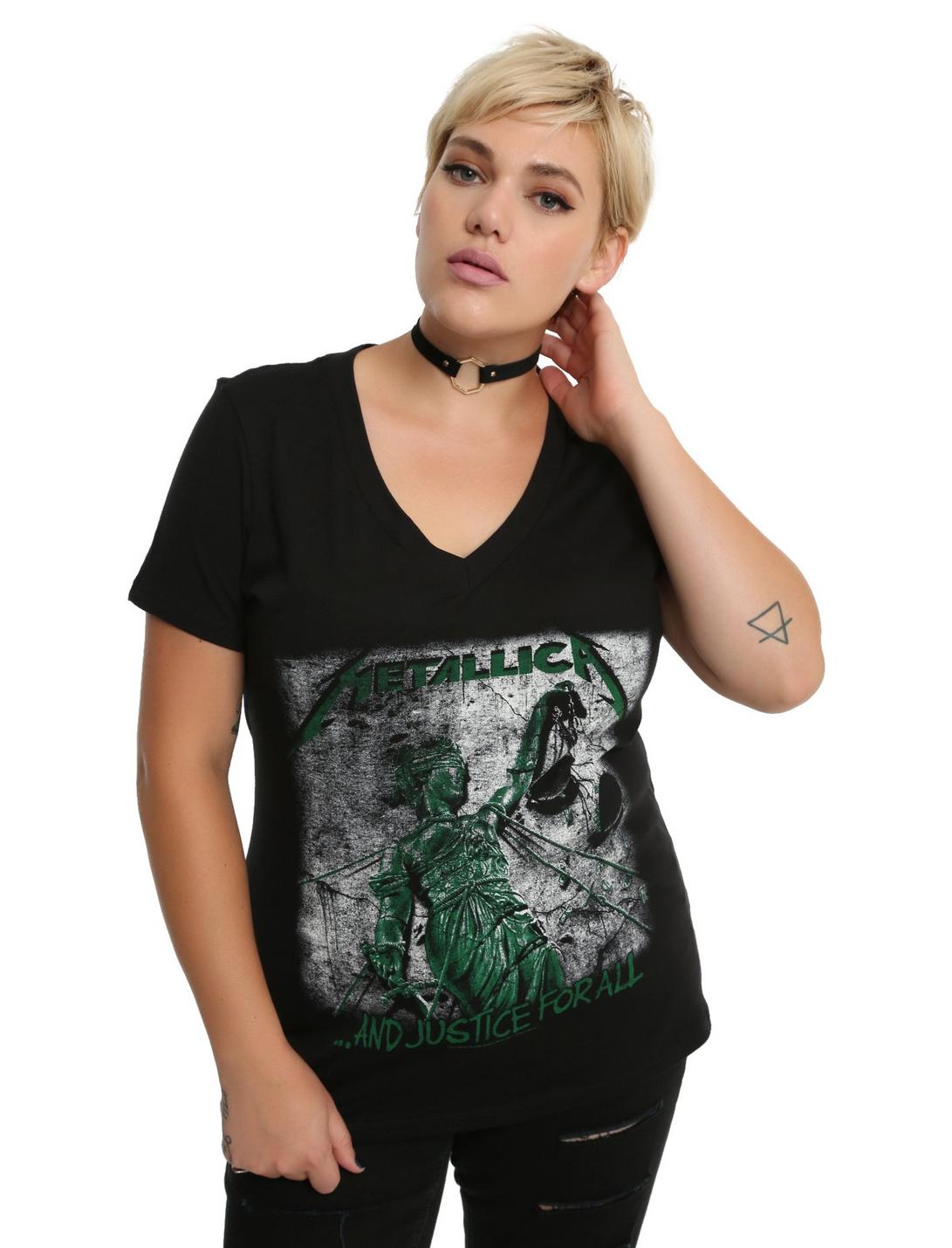 Metallica Justice For All Girls T-Shirt Plus Size, BLACK, hi-res