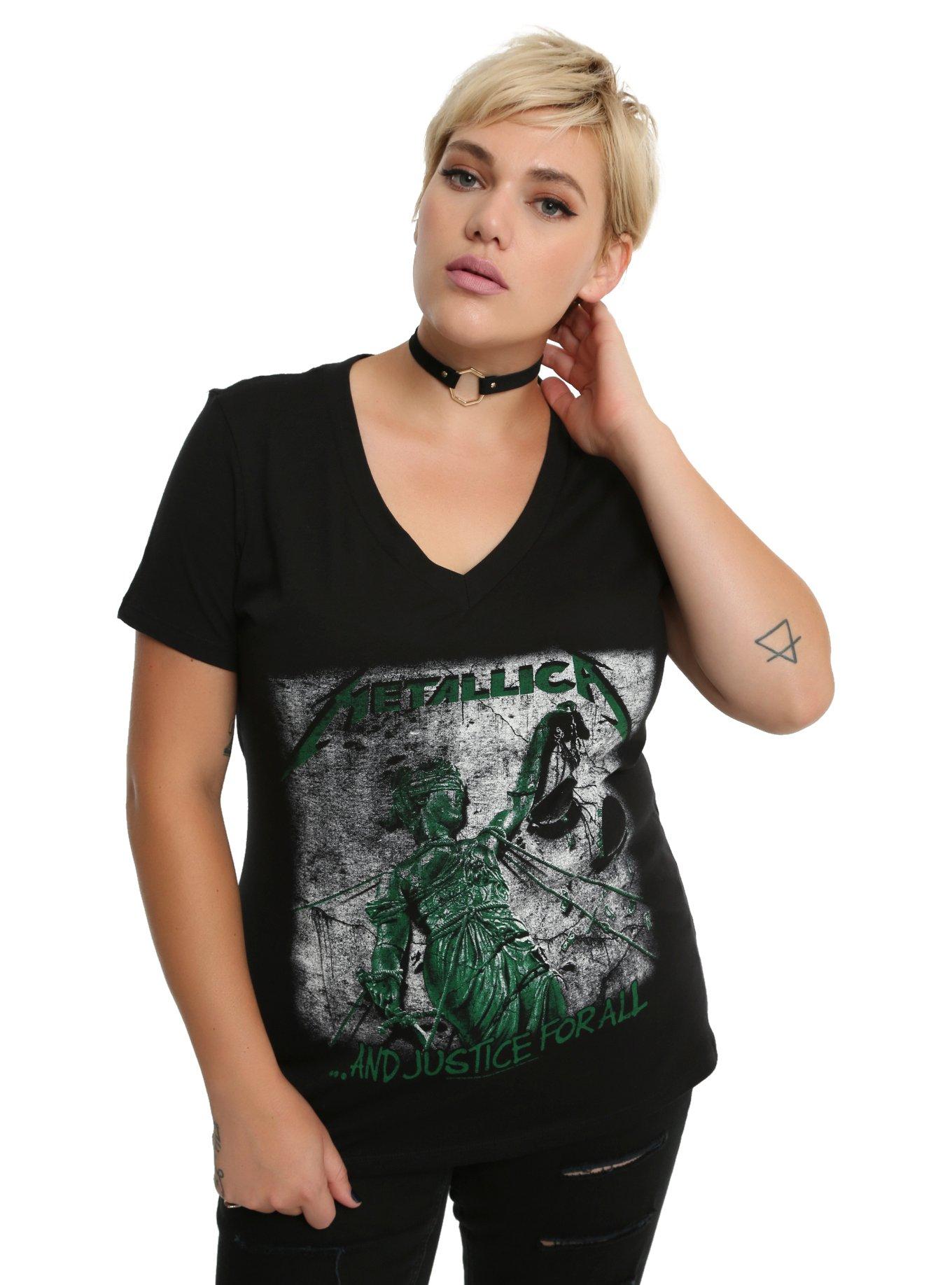 Metallica Justice For All Girls T-Shirt Plus Size, BLACK, hi-res