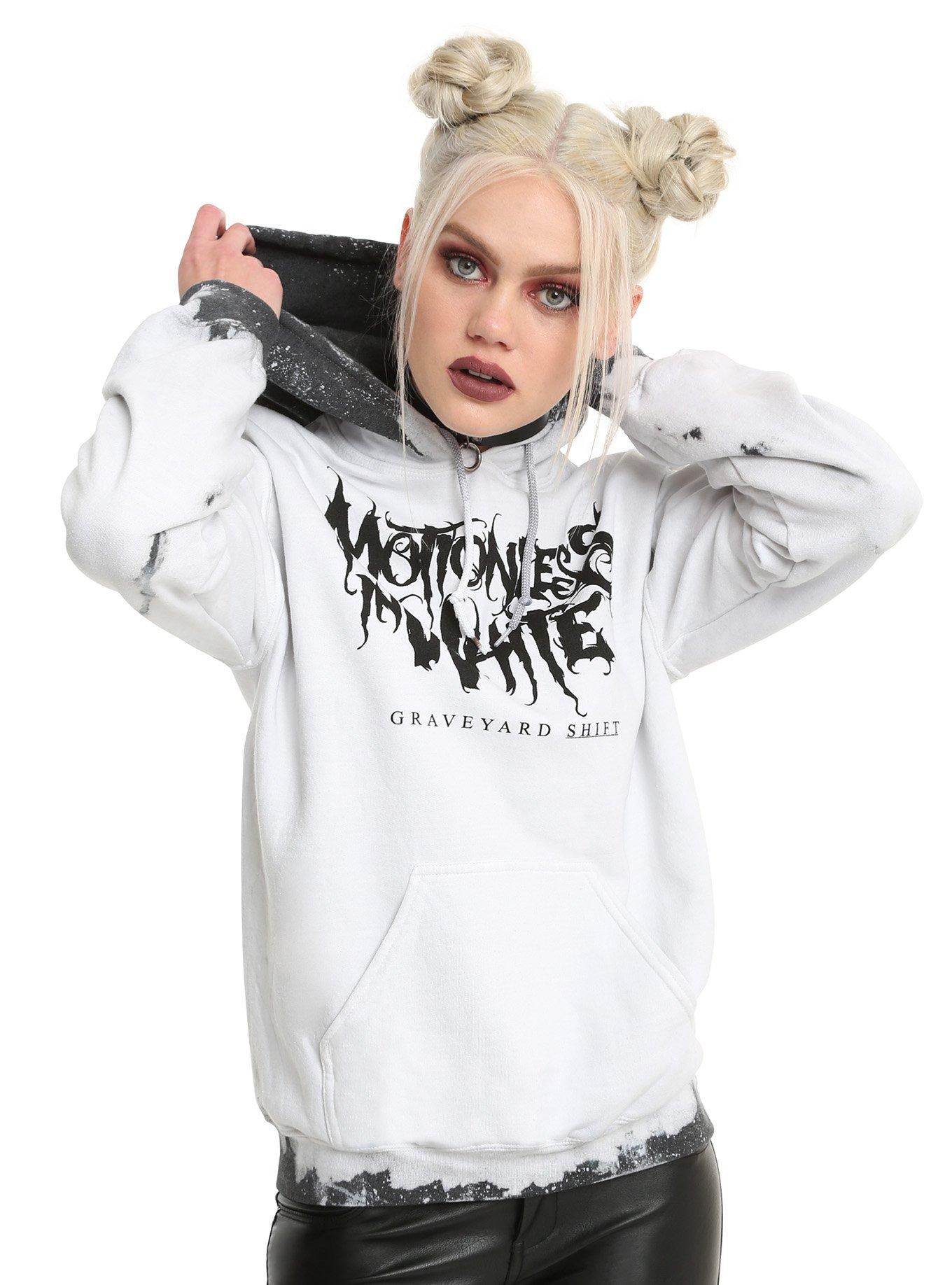 Motionless In White Graveyard Shift Bleach Girls Hoodie, BLACK, hi-res