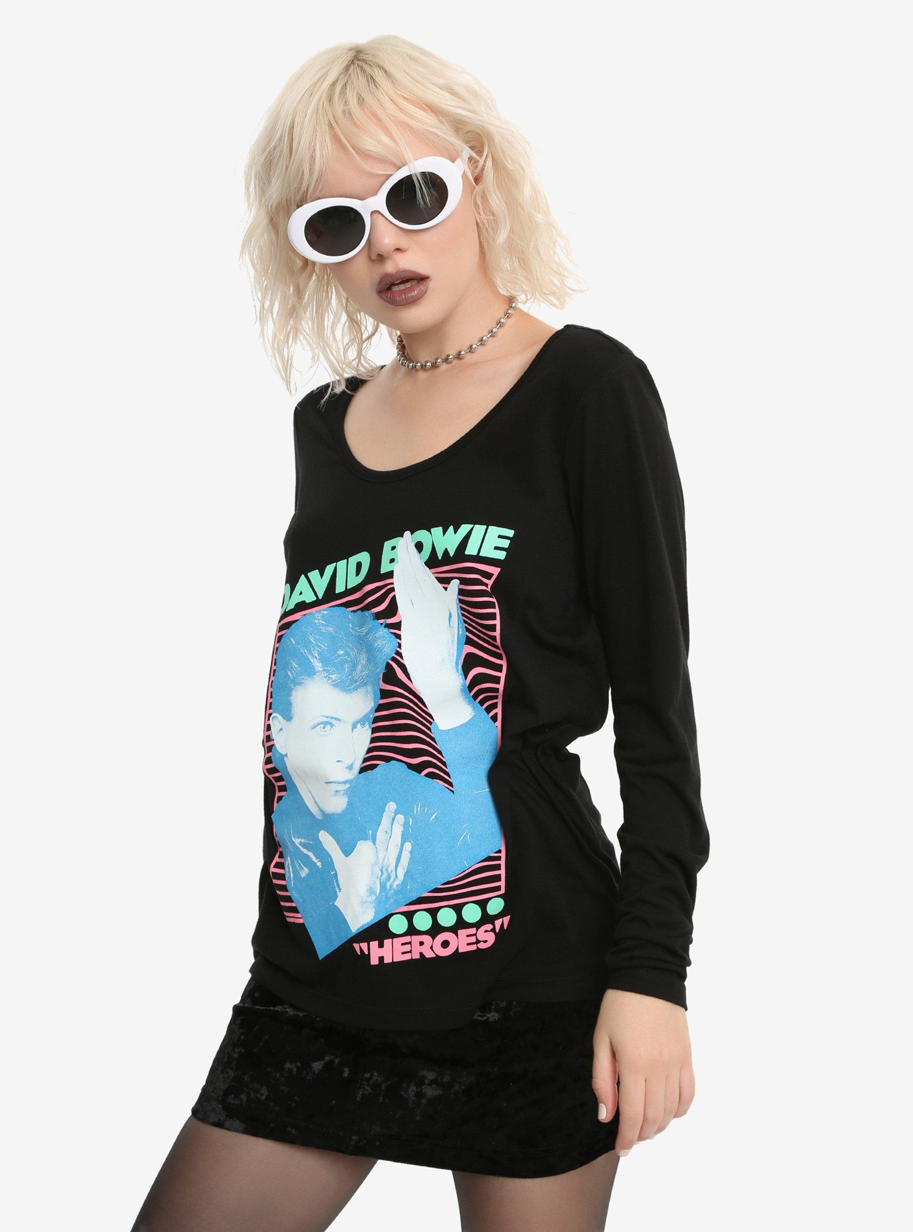 David Bowie Crisscross Back Long-Sleeve Girls Top, BLACK, hi-res