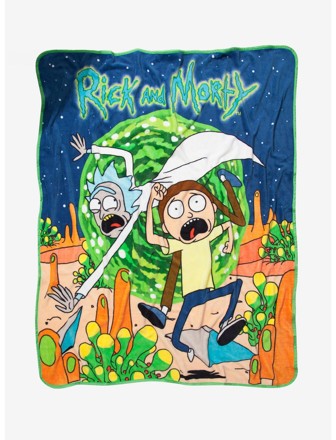 Rick And Morty Run Plush Throw Blanket, , hi-res