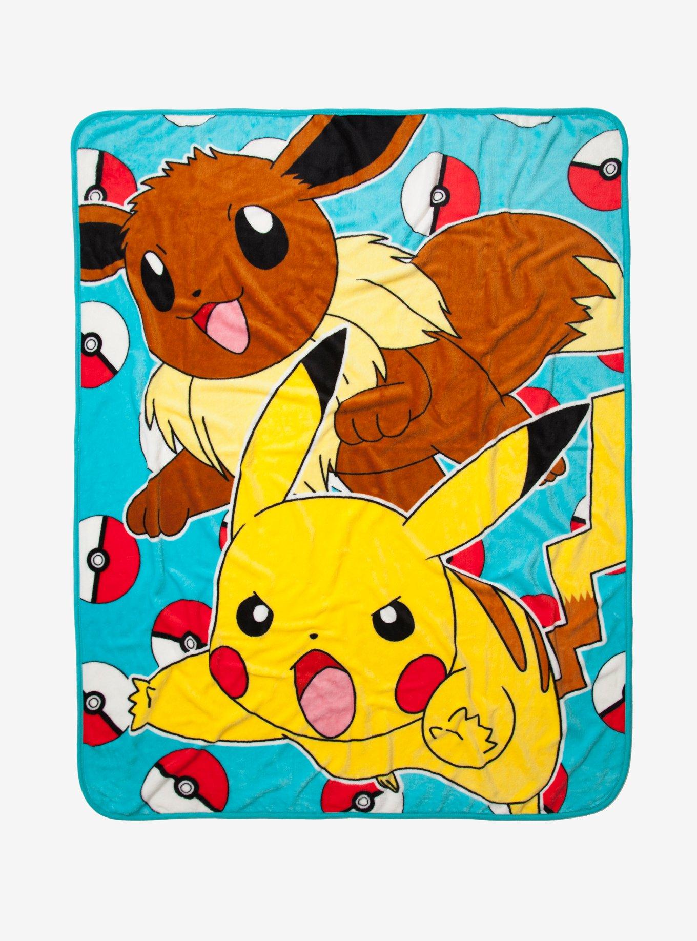 Pokemon Eevee Pikachu Jump Plush Throw Blanket