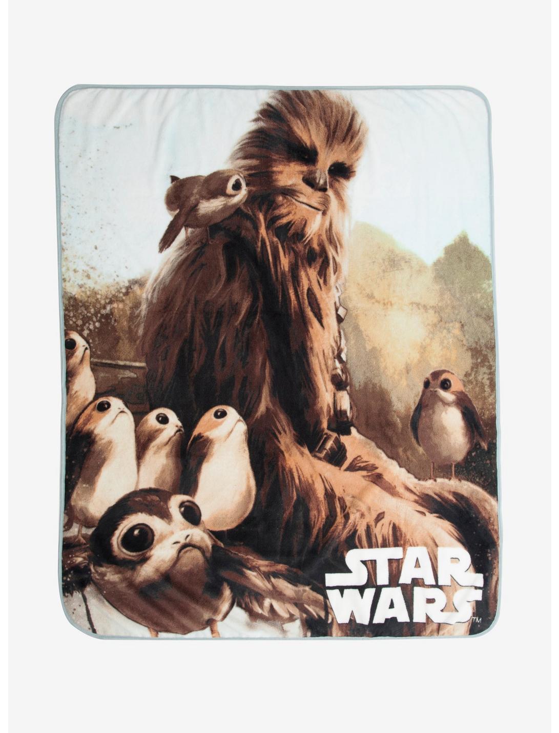 Star Wars: The Last Jedi Chewbacca & Porgs Throw Blanket, , hi-res