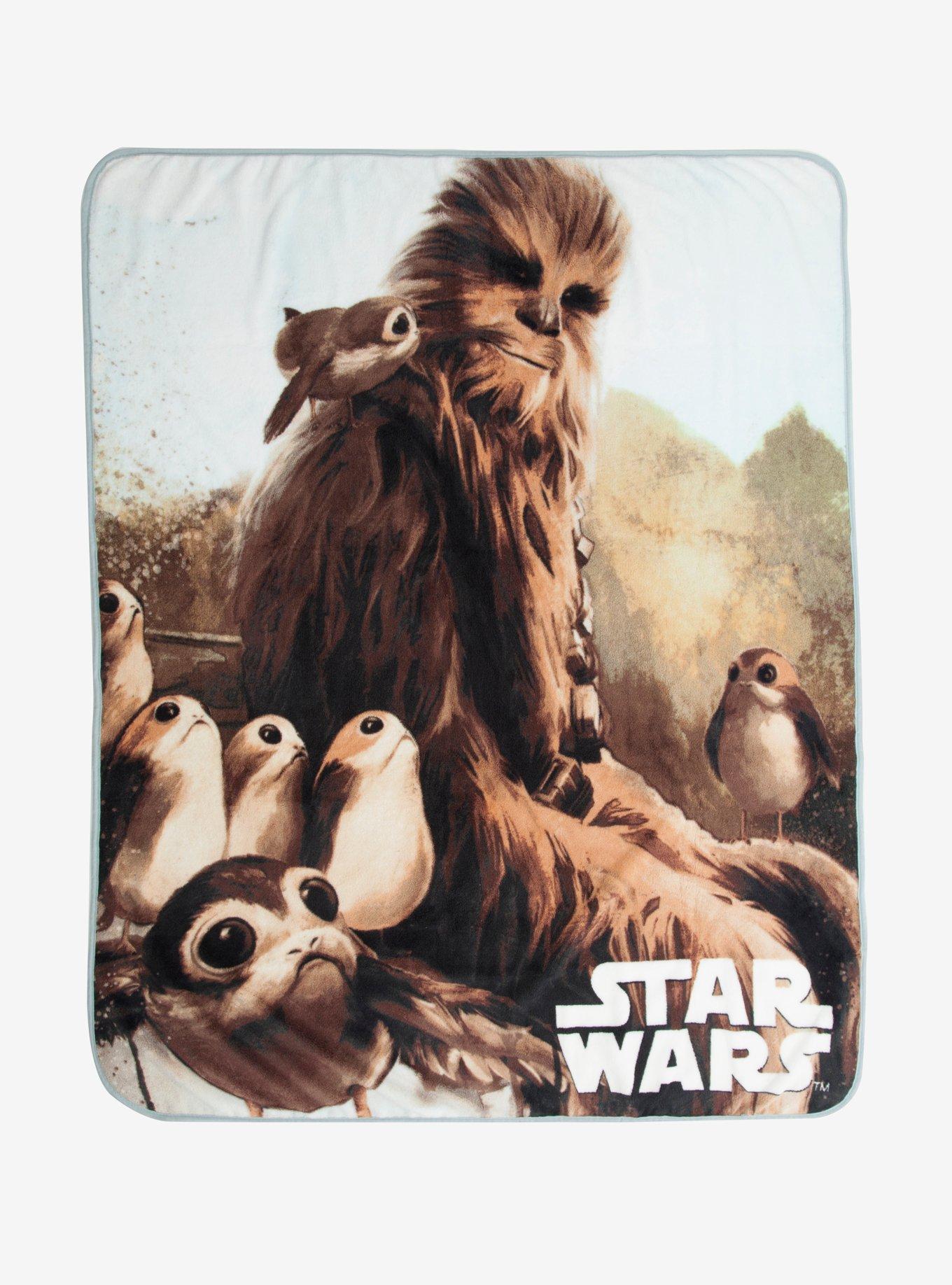 Star Wars: The Last Jedi Chewbacca & Porgs Throw Blanket, , hi-res