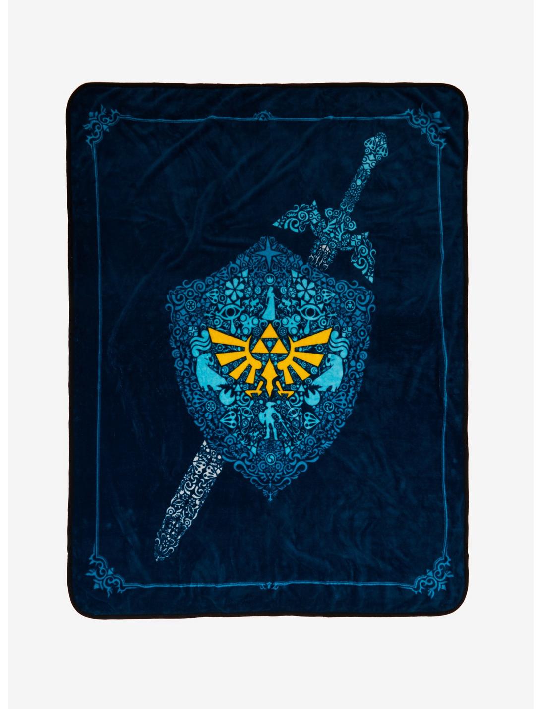 The Legend Of Zelda Shield & Sword Icons Throw Blanket, , hi-res