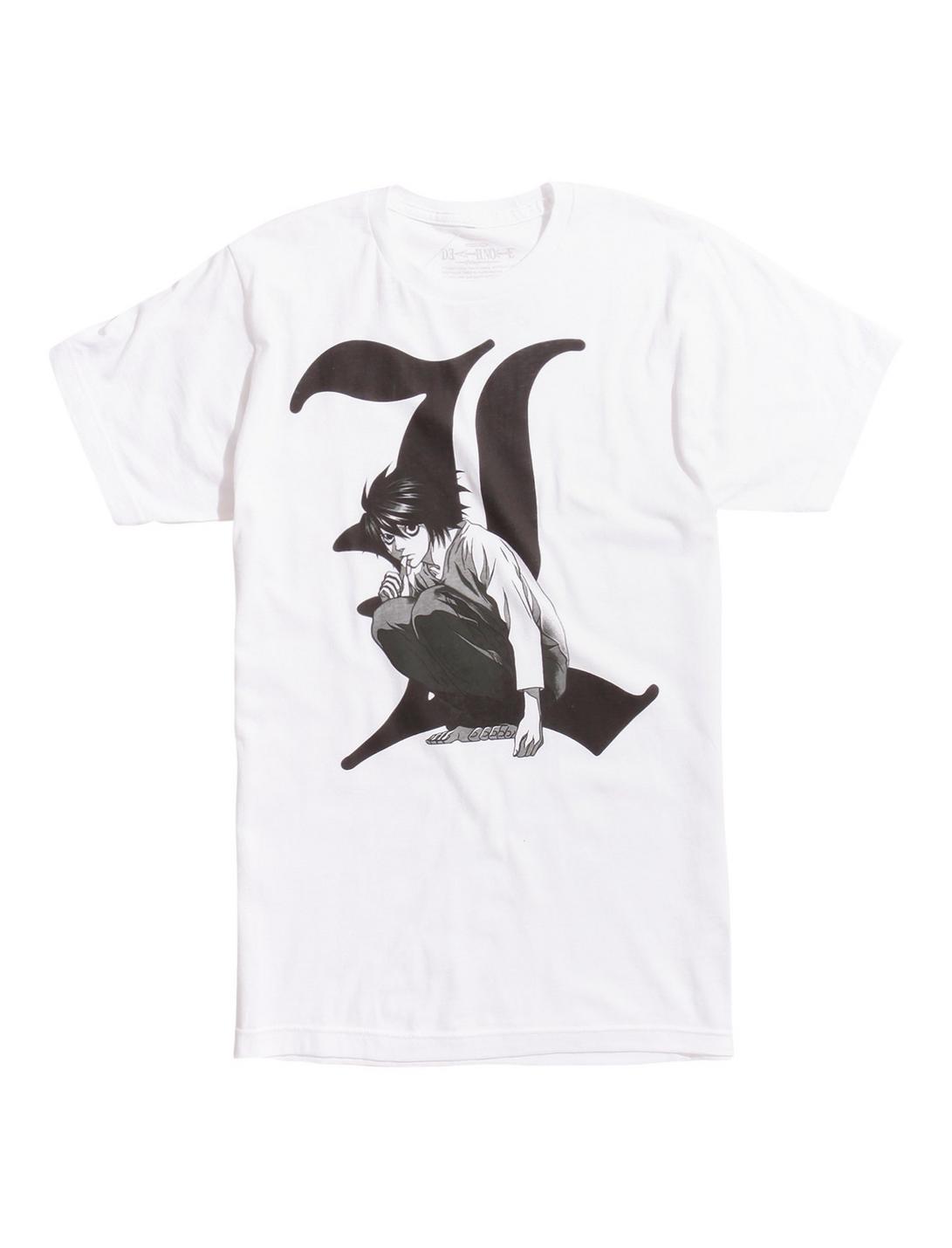 Death Note L Character T-Shirt, WHITE, hi-res