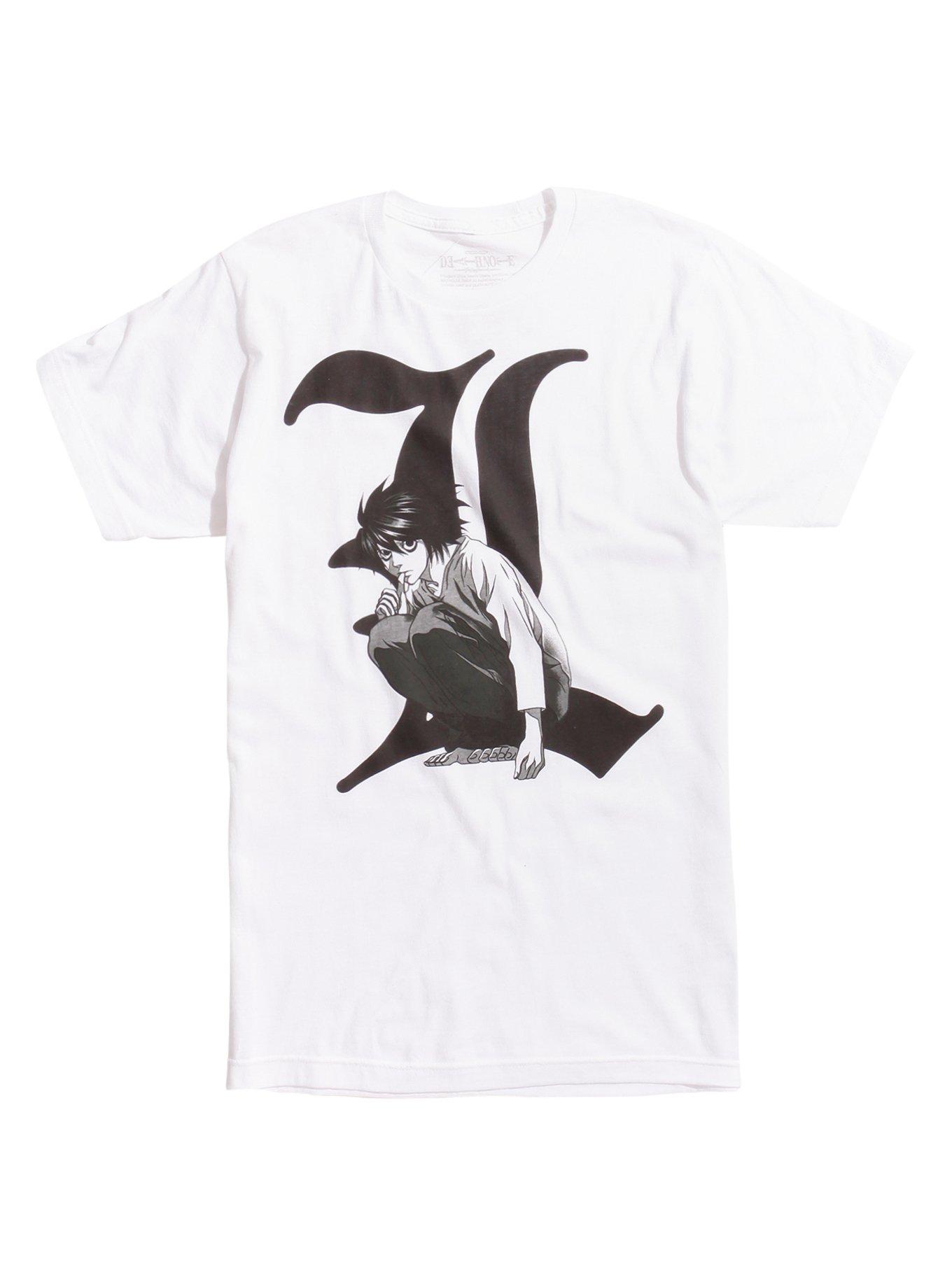 Death Note L Character T-Shirt, WHITE, hi-res