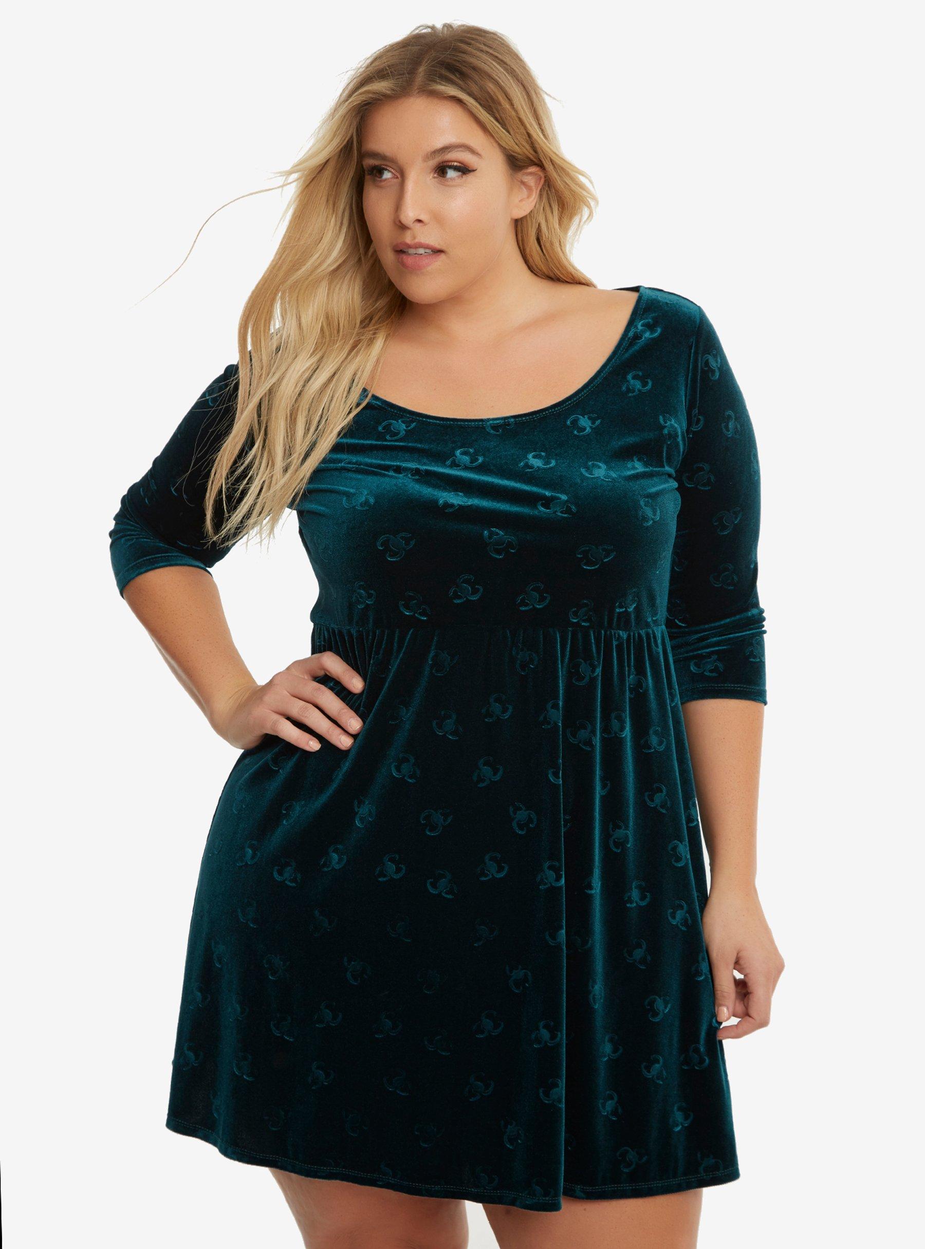 Marvel Loki Velvet Embossed Dress Plus Size, MULTI, hi-res