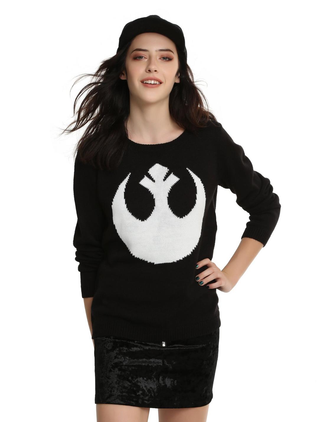 Her Universe Star Wars Rebel Intarsia Girls Sweater, BLACK, hi-res