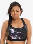 Her Universe Galaxy Print Low-Impact Sports Bra Plus Size, MULTI, hi-res