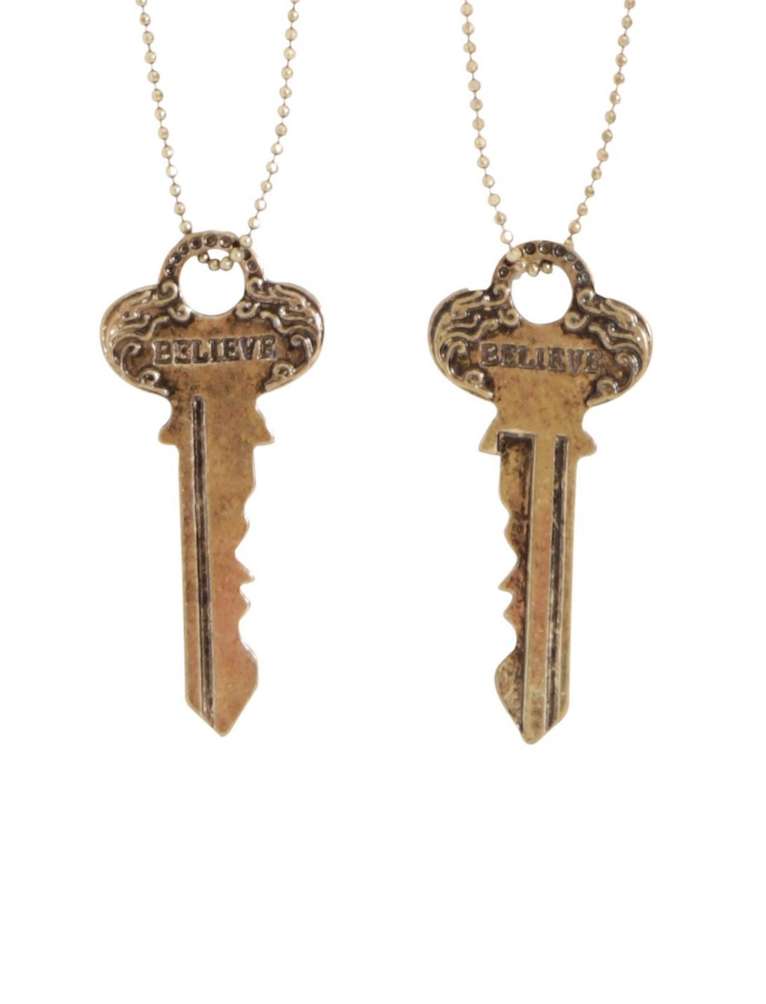 Blackheart Skeleton Key Pendant Best Friend Necklace Set, , hi-res