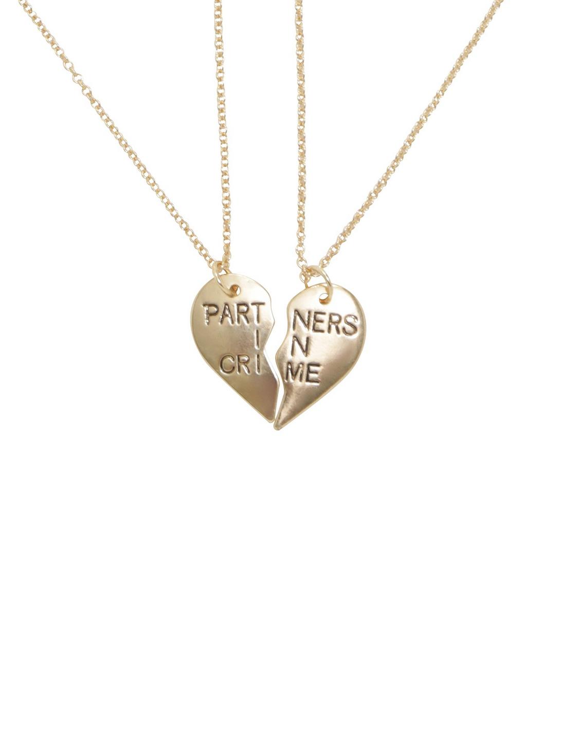 Blackheart Partners In Crime Heart BFF Necklace Set, , hi-res