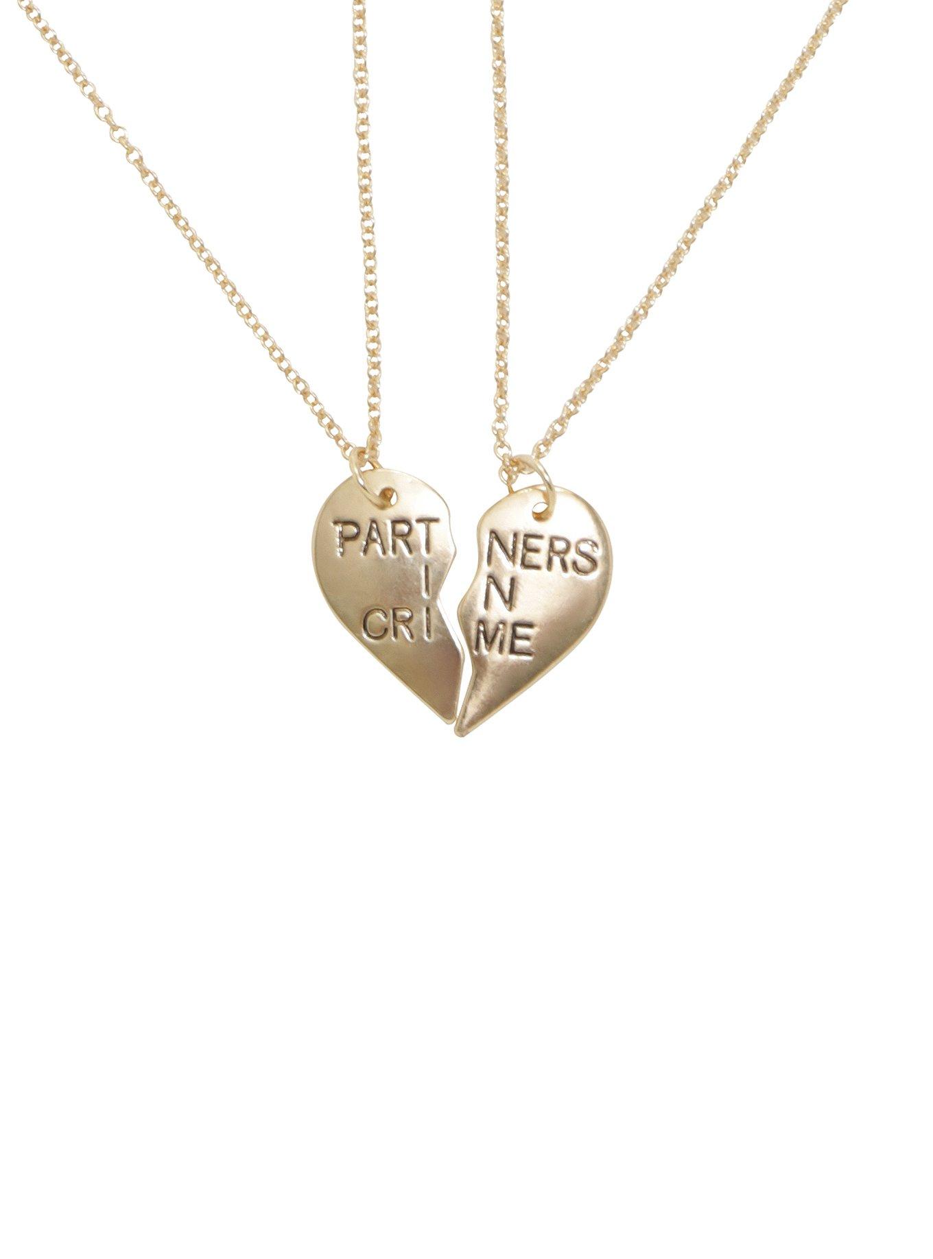 Blackheart Partners In Crime Heart BFF Necklace Set, , hi-res