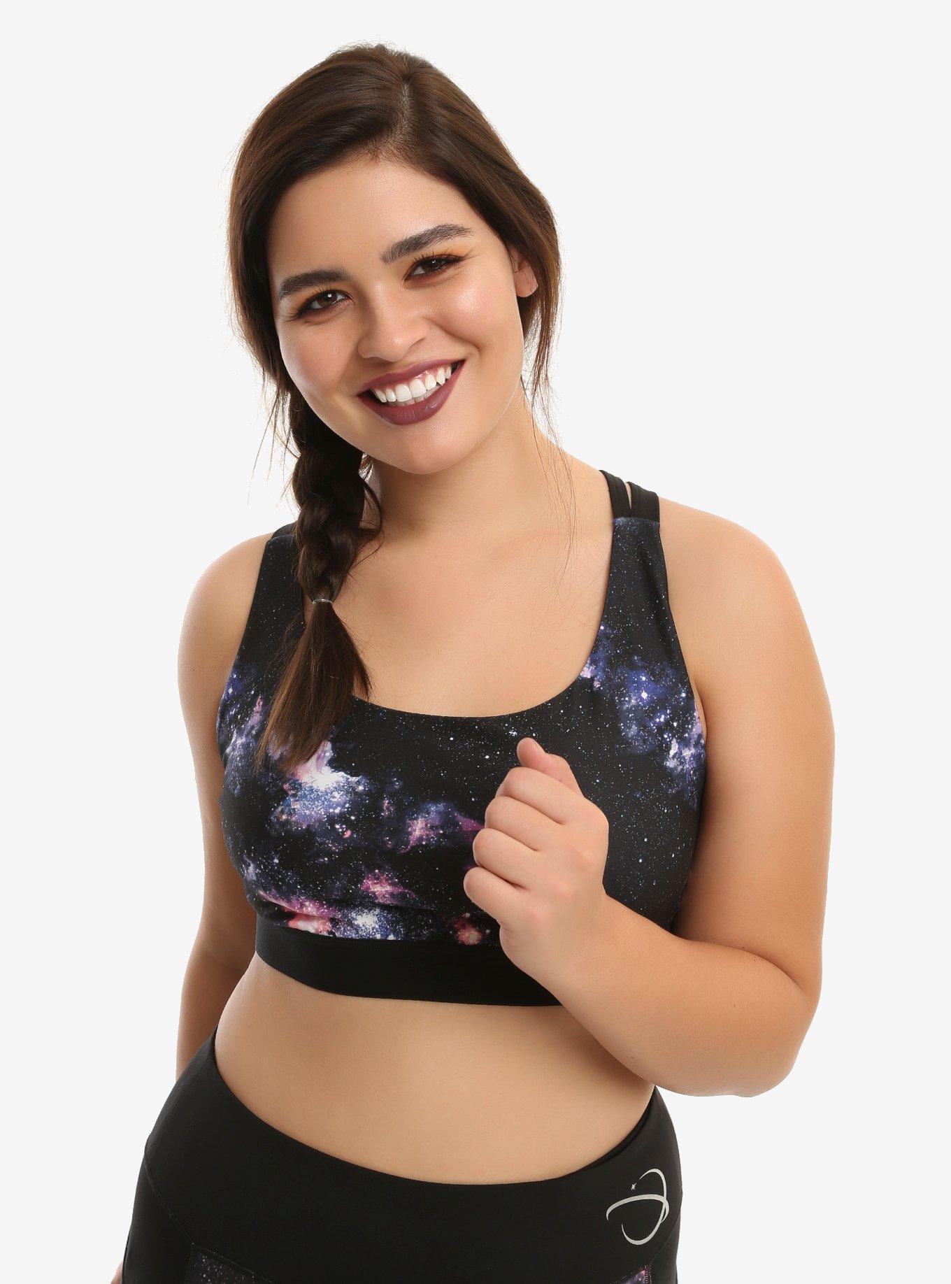 Her Universe Galaxy Low-Impact Sports Bra Plus Size, GALAXY, hi-res