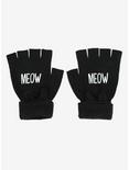 Meow Paw Print Fingerless Gloves, , hi-res