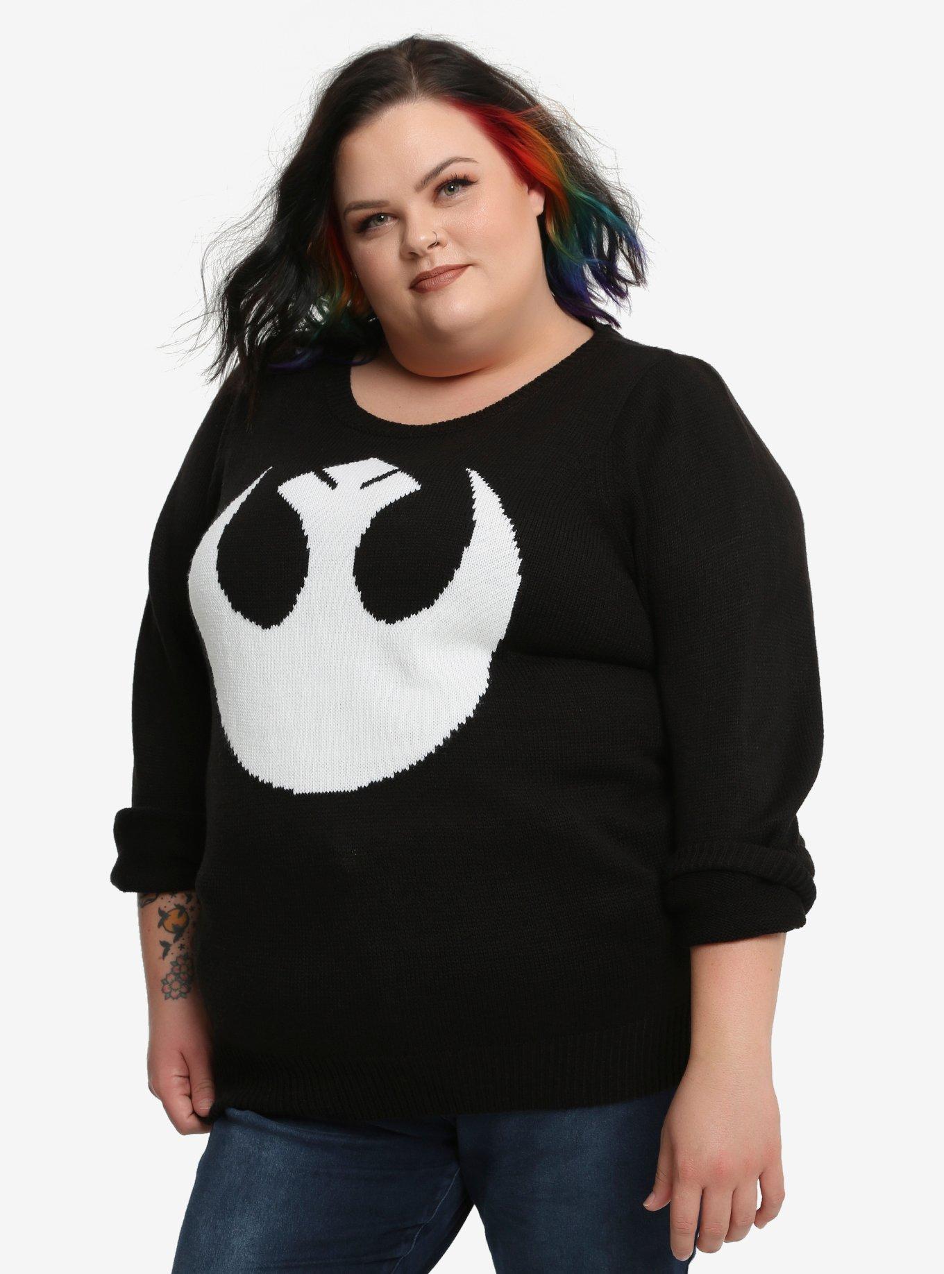 Star Wars Rebel Intarsia Sweater Plus Size, BLACK, hi-res