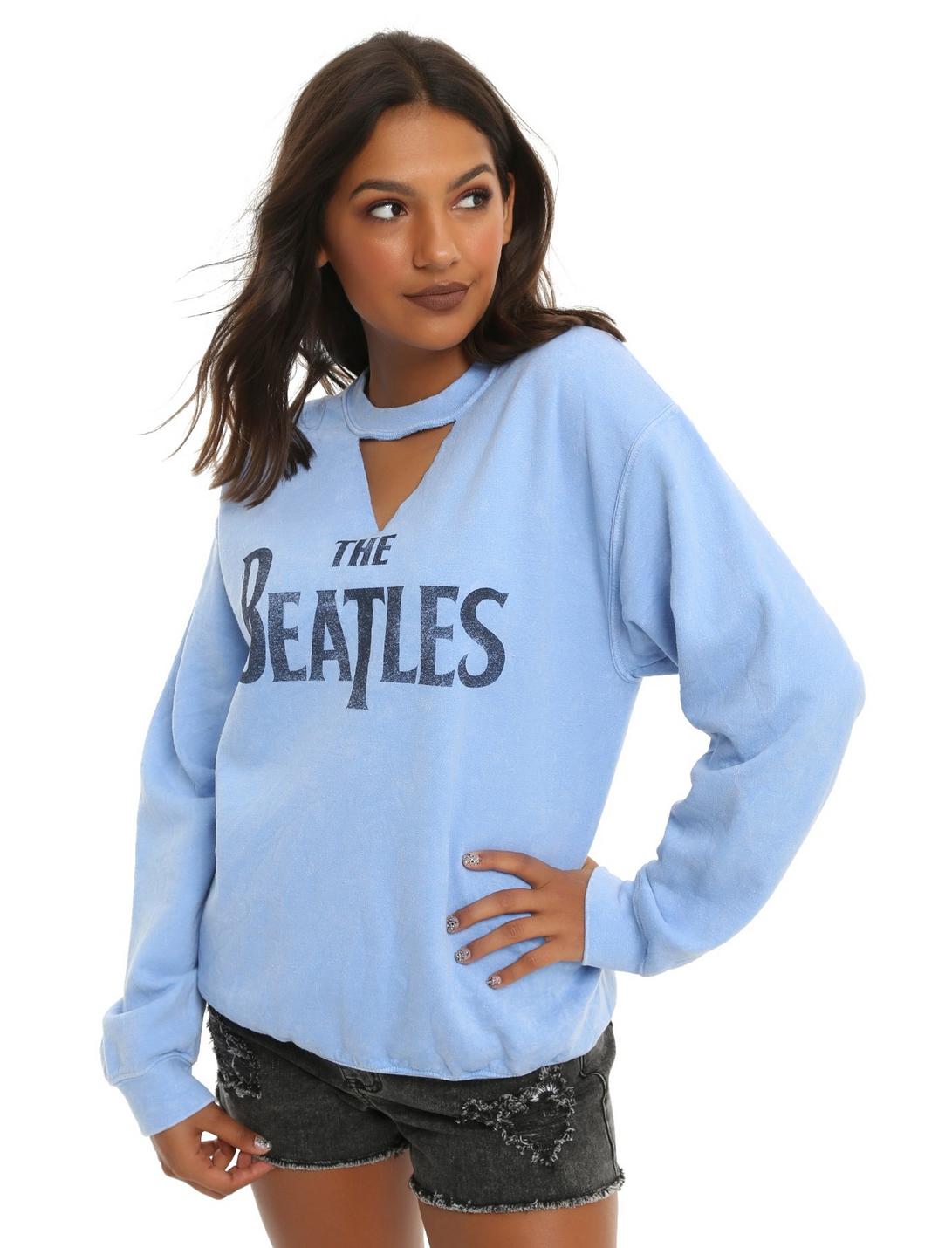 The Beatles V Cutout Choker Sweater, BLUE, hi-res