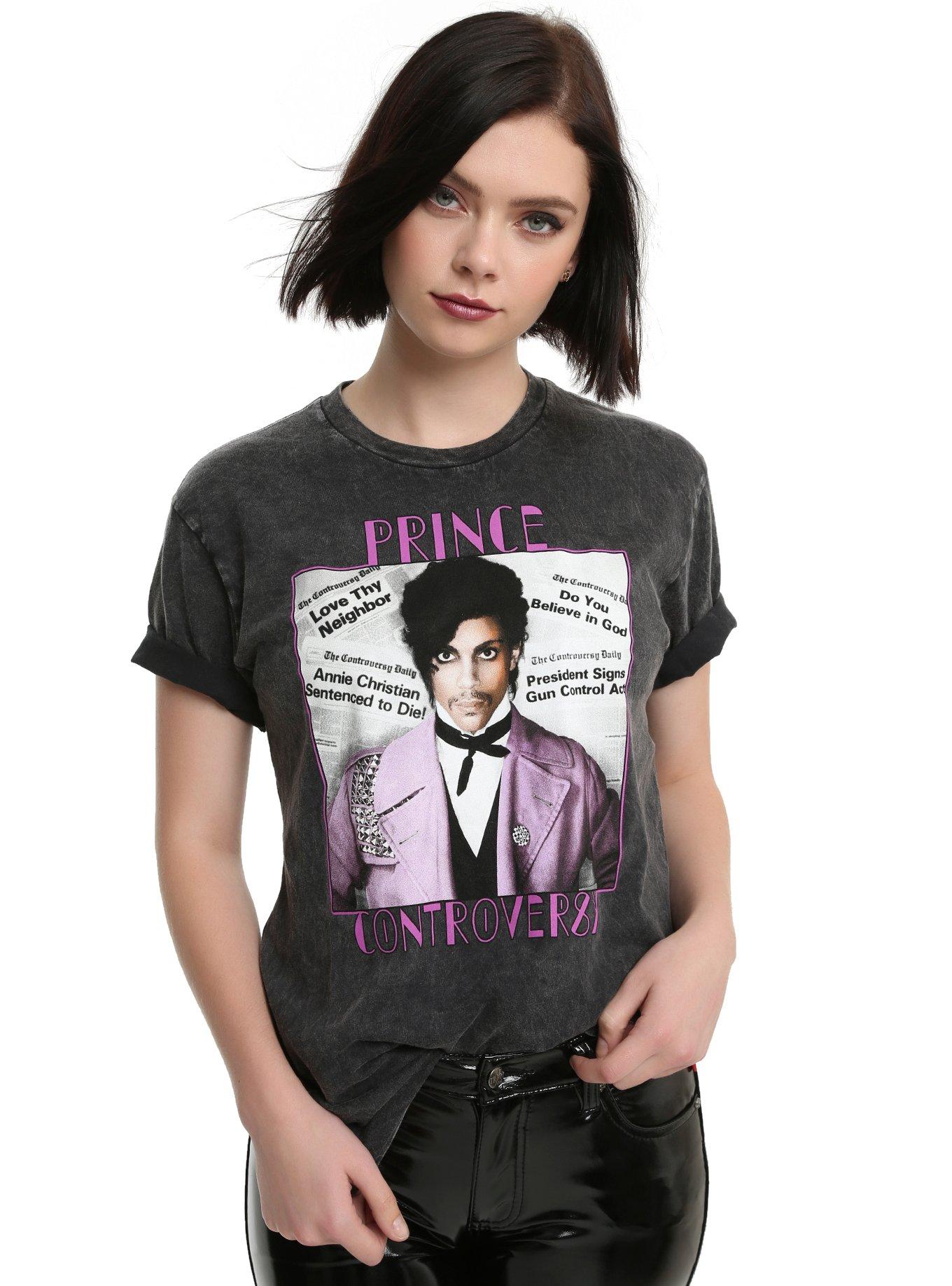 Prince Controversy Washed Girls T-Shirt, BLACK, hi-res