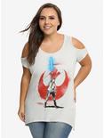 Star Wars: The Last Jedi Rey Resistance Cold Shoulder Top Plus Size, MULTI, hi-res
