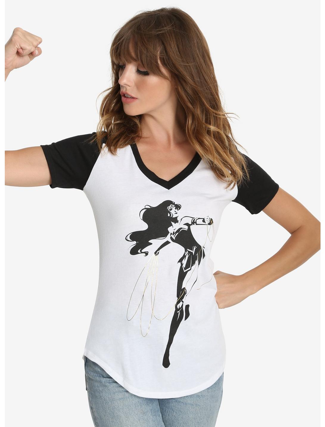 DC Comics Wonder Woman Gold Lasso Womens Tee - BoxLunch Exclusive, WHITE, hi-res