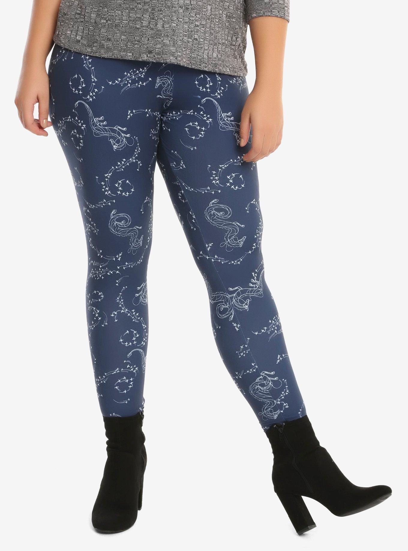 Her Universe Studio Ghibli Spirited Away Haku Leggings Plus Size, BLUE, hi-res