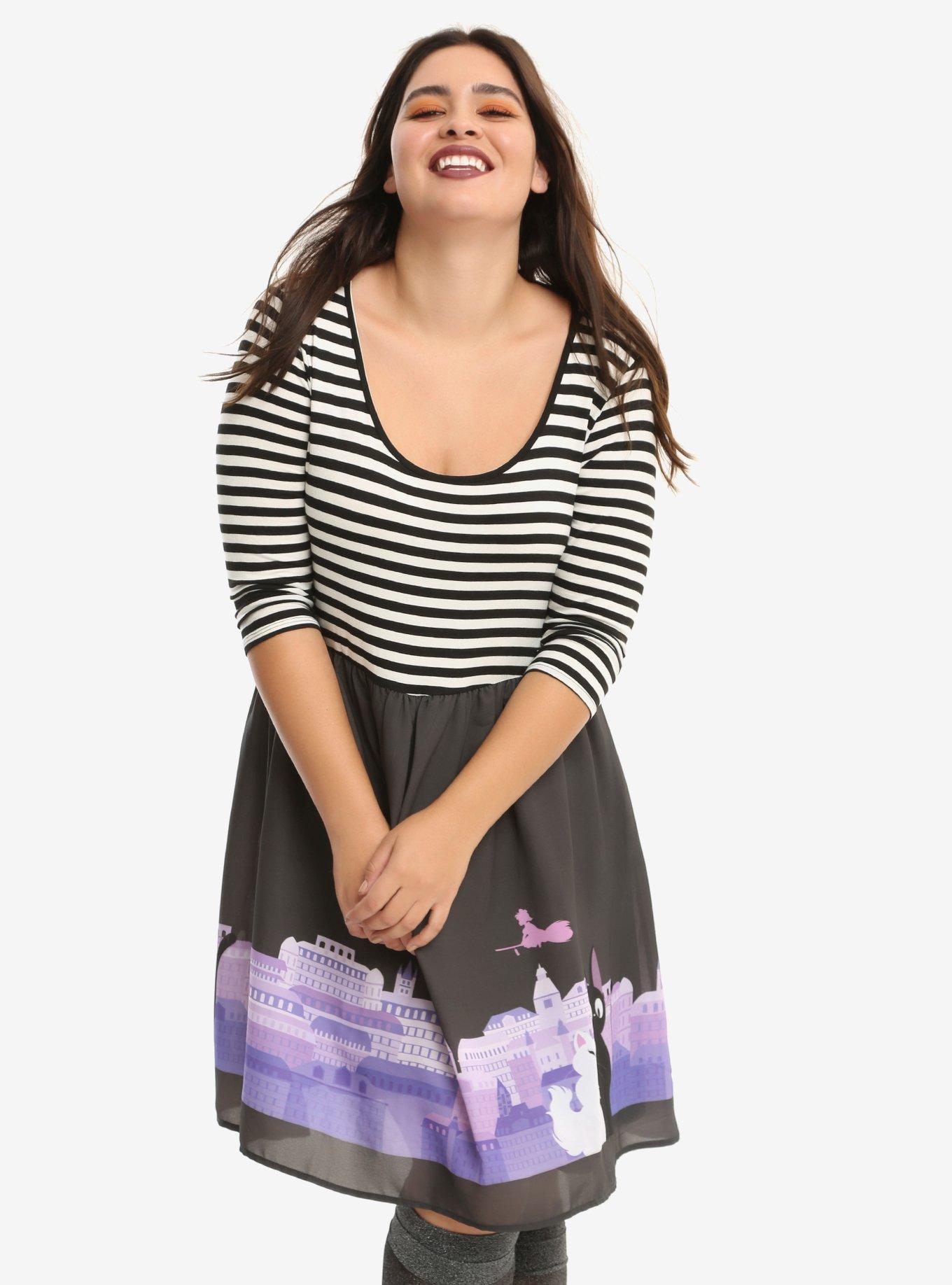 Her Universe Studio Ghibil Kiki's Delivery Service Striped Top Dress Plus Size, MULTI, hi-res