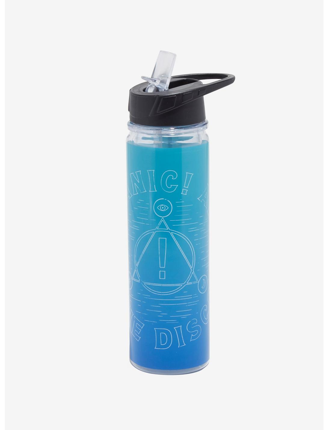 Panic! At The Disco Blue Gradient Logo Water Bottle, , hi-res