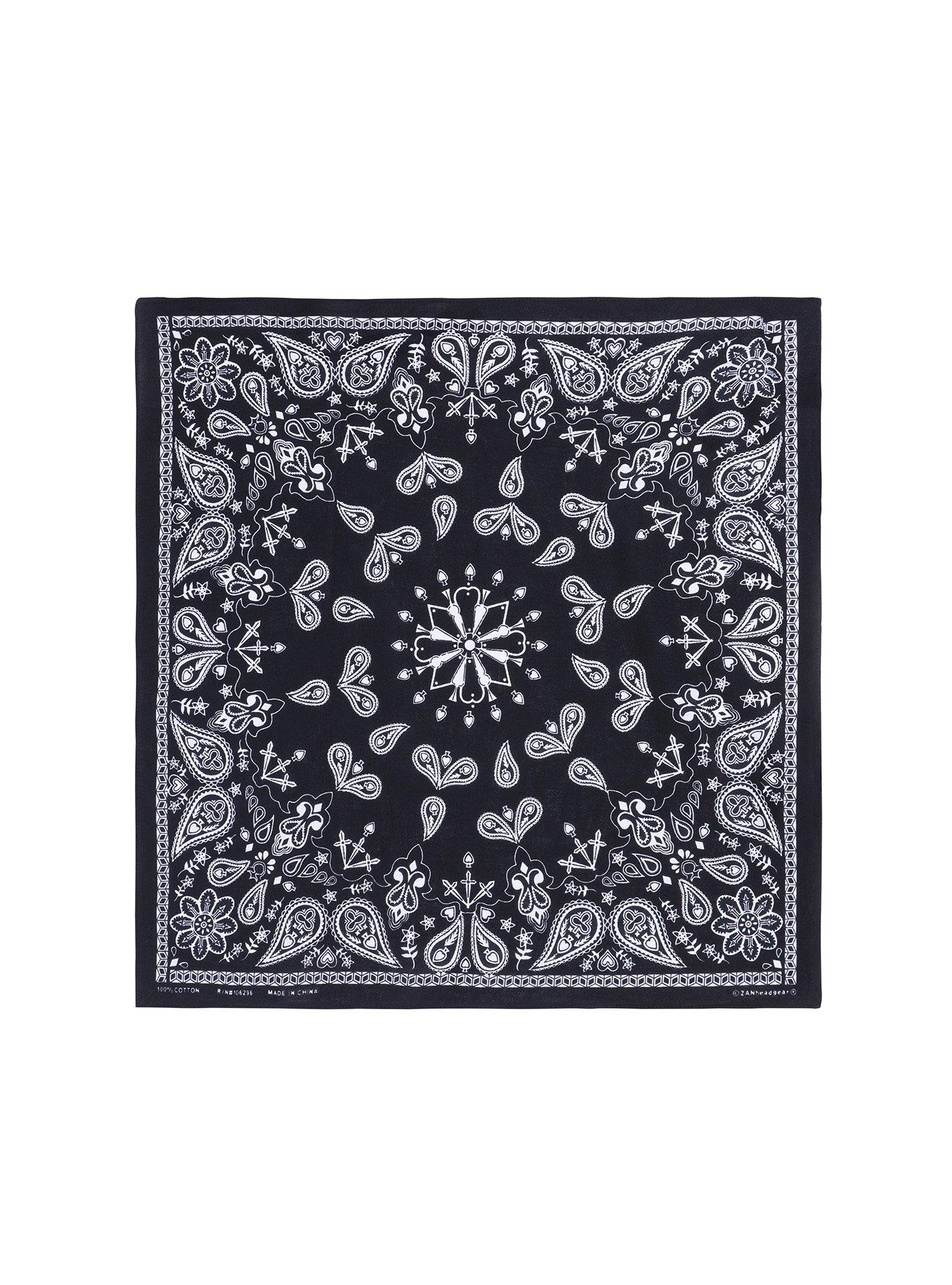 Black Paisley Bandana, , hi-res