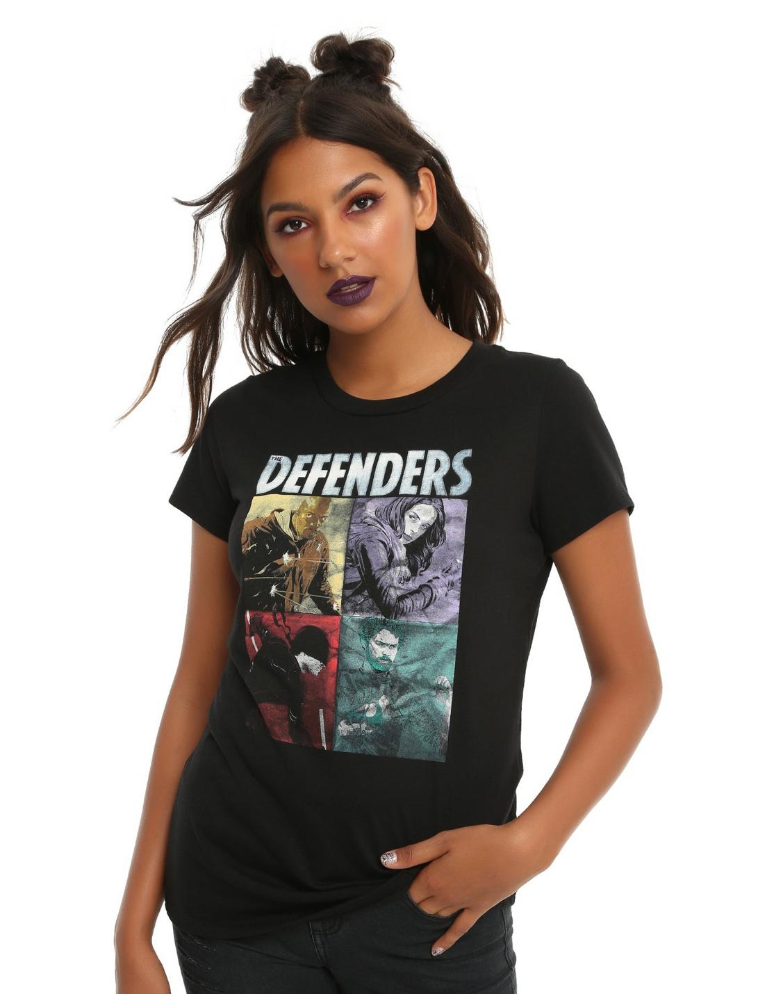 Marvel The Defenders Boxes Girls T-Shirt, BLACK, hi-res