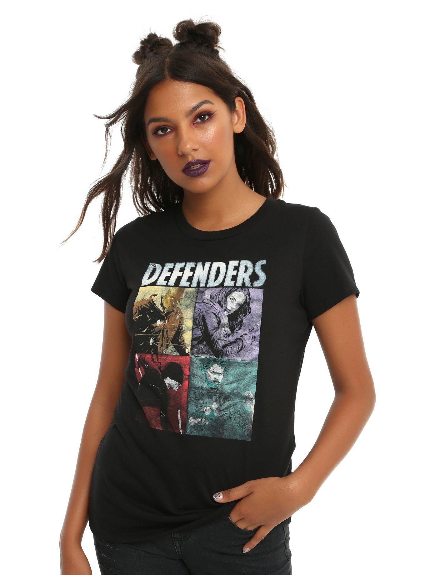 Marvel The Defenders Boxes Girls T-Shirt, BLACK, hi-res
