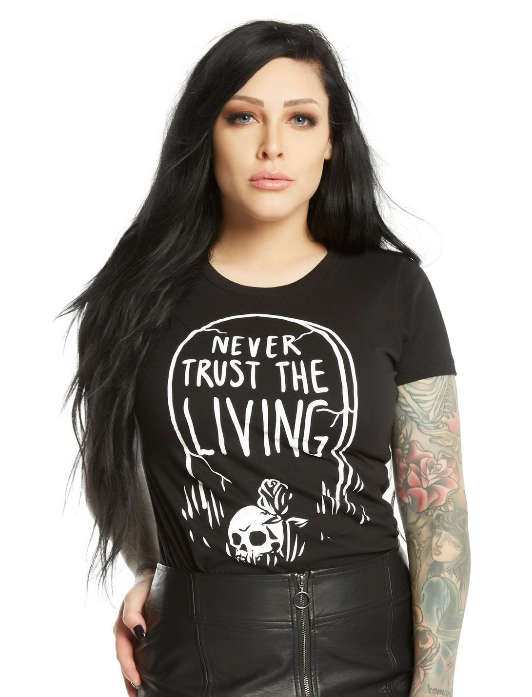 Blackcraft Never Trust The Living Girls T-Shirt, BLACK, hi-res
