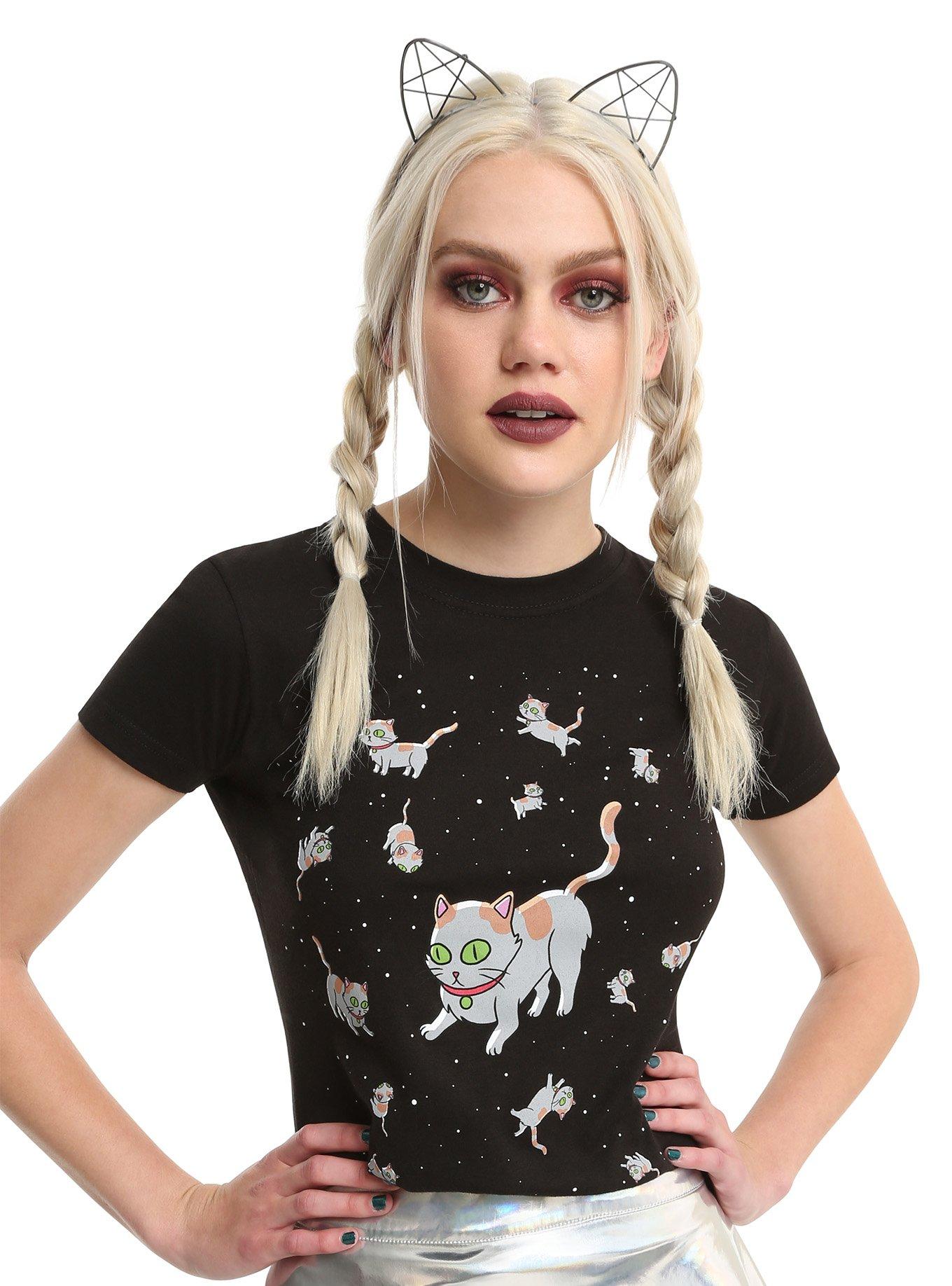 Rick And Morty Void Cats Girls T-Shirt, BLACK, hi-res