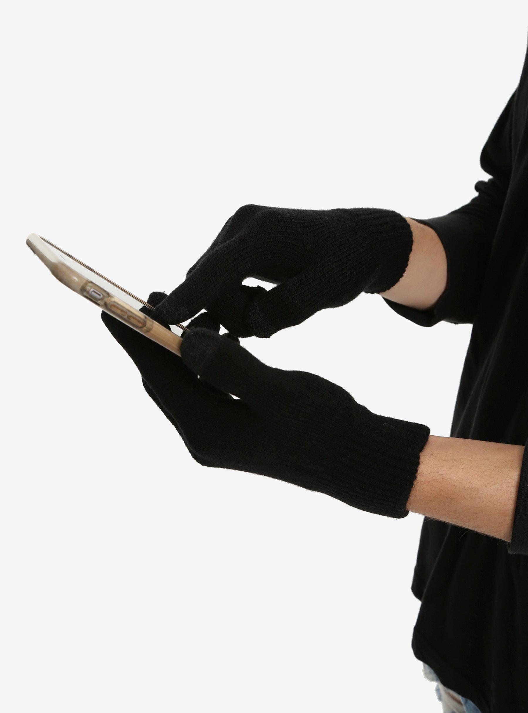Black Touch Screen Gloves, , hi-res