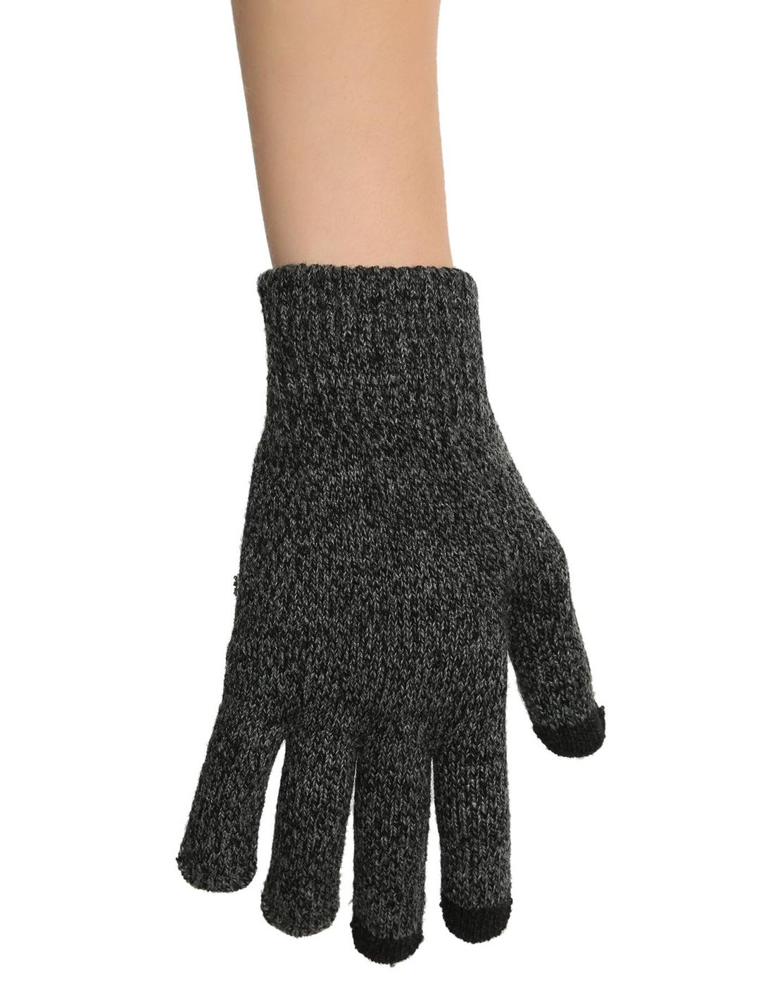 Grey Marled Tech Gloves, , hi-res
