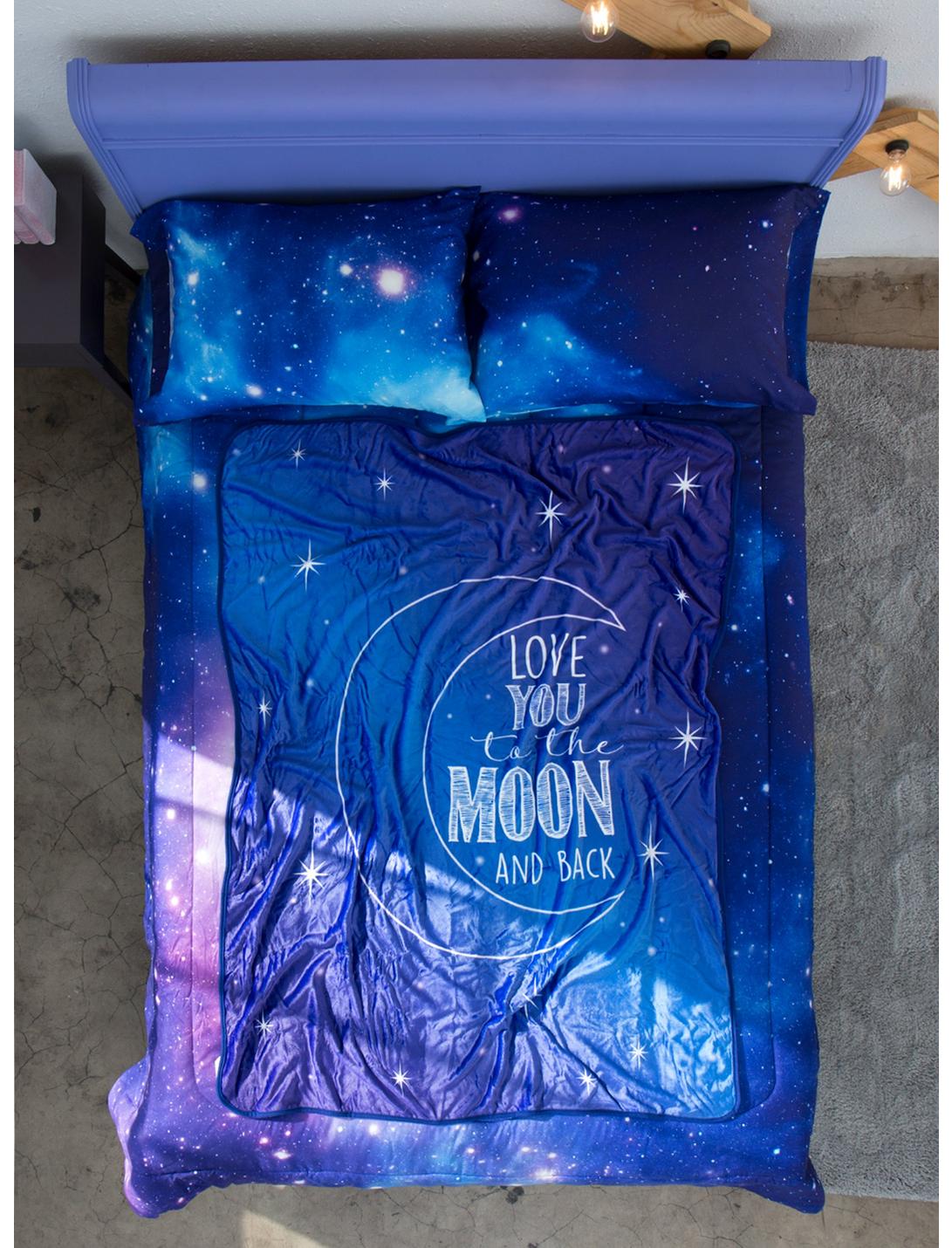 Galaxy Love You To The Moon Throw Blanket, , hi-res