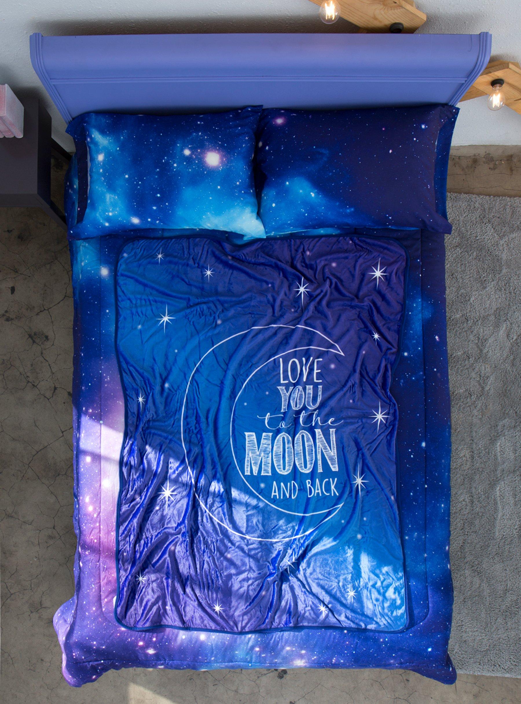Galaxy Love You To The Moon Throw Blanket, , hi-res