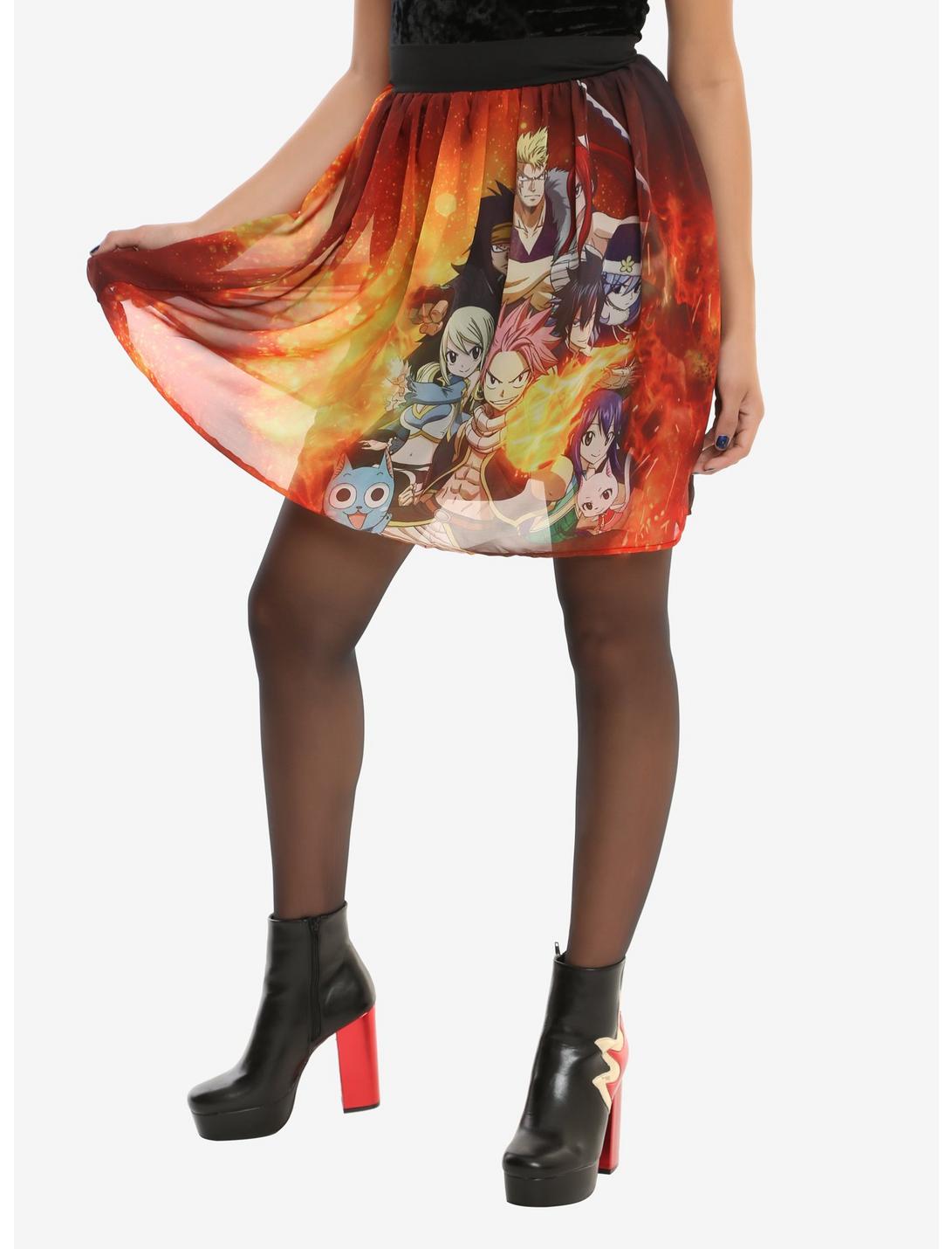 Fairy Tail Group Chiffon Skirt, MULTI, hi-res