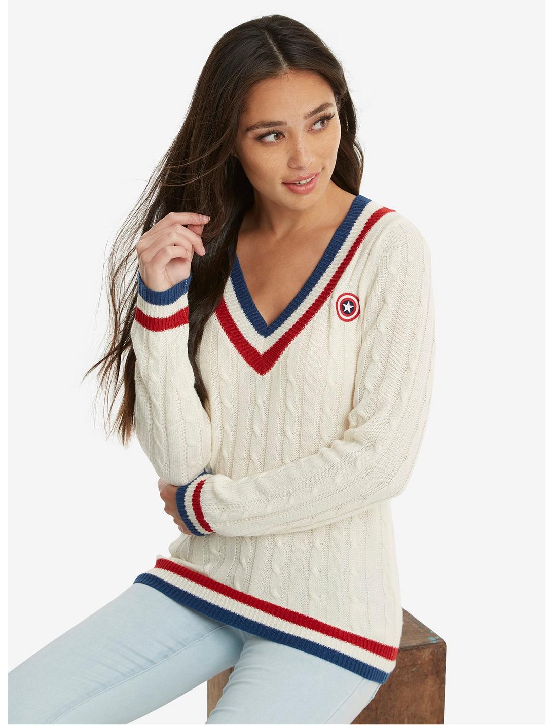 Marvel Captain America Cable Knit Sweater, MULTI, hi-res