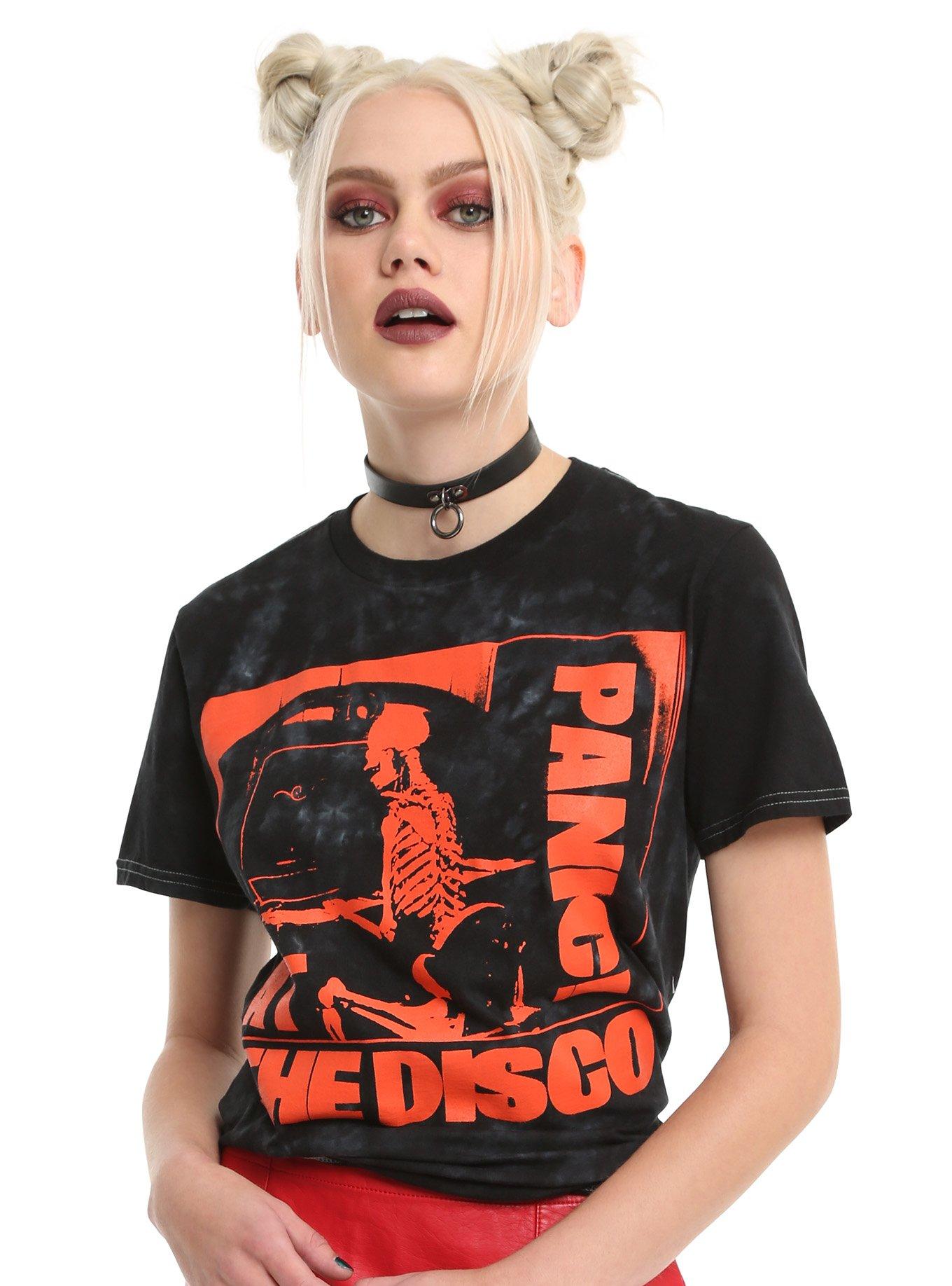 Panic! At The Disco Skeleton Piano Cloud Wash T-Shirt, BLACK, hi-res