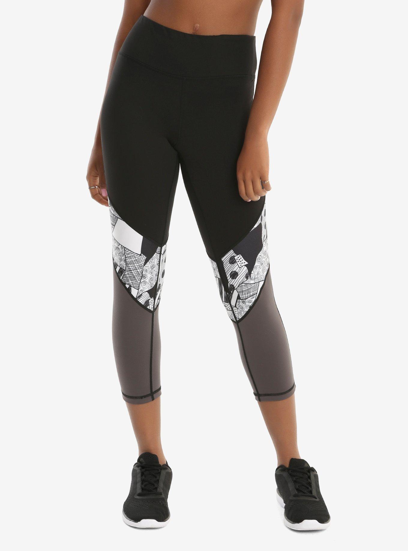 The Nightmare Before Christmas Sally Girls Active Capris, BLACK-WHITE, hi-res