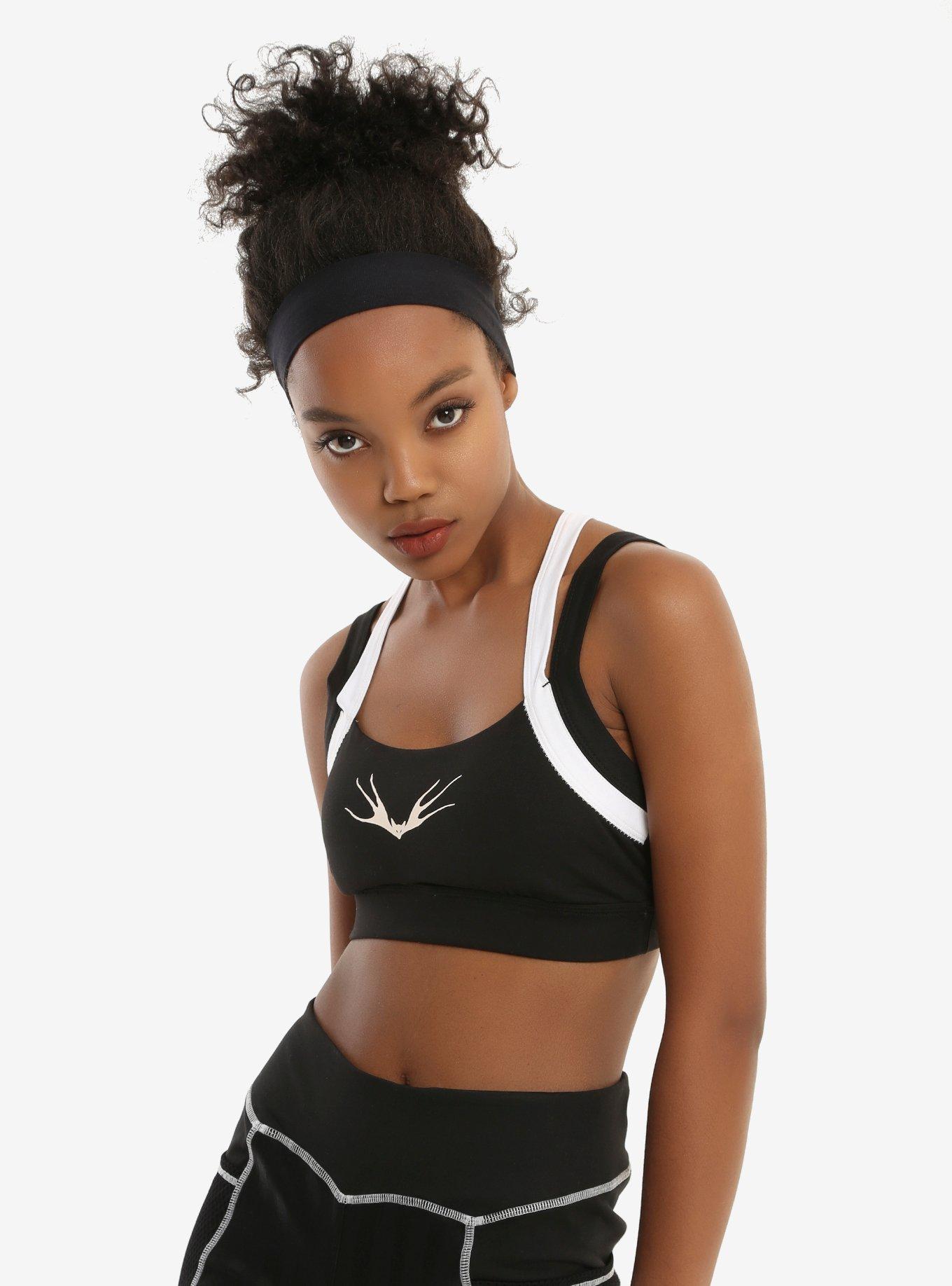 The Nightmare Before Christmas Jack Skellington Low-Impact Sports Bra, BLACK-WHITE, hi-res