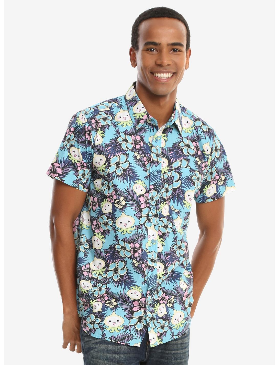 Overwatch Pachimari Woven Button-Up - BoxLunch Exclusive, FLORAL, hi-res