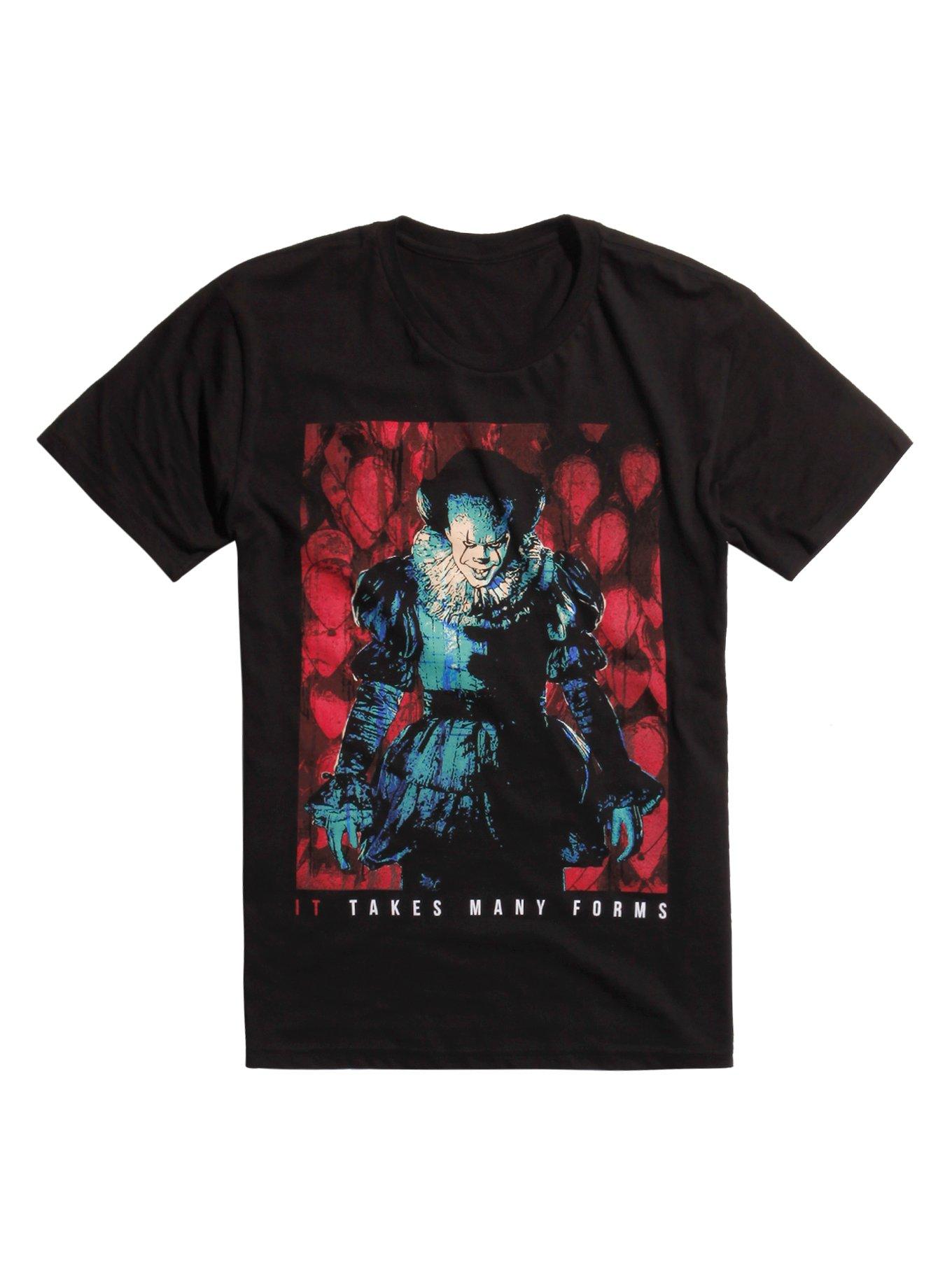 IT Takes Many Forms Pennywise Movie T-Shirt, BLACK, hi-res