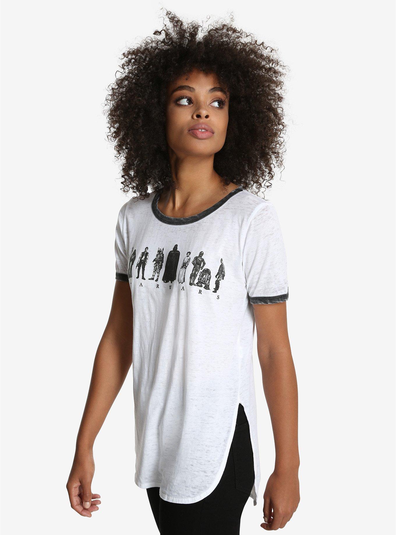 Star Wars Character Womens Ringer Tee, WHITE, hi-res view 1